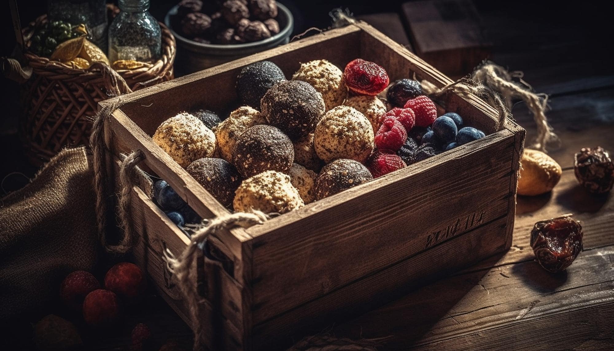 keeping fruits and vegetables fresh for longer - dried fruits in a storage box, Preserving Flavors and Nutrients - fruits and vegetable storage - basket of assorted fruits and vegetables in a basket